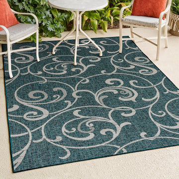 Maribel Traditional Classic All-Over Scroll Area Rug
